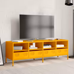 vidaXL TV Cabinet TV Stand TV Unit Entertainment Centre Cold-rolled Steel - mustard yellow, 135 x 39 x 43.5 cm - Additional view 2