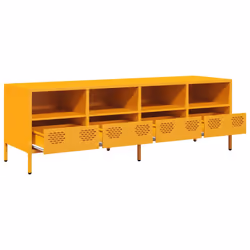 vidaXL TV Cabinet TV Stand TV Unit Entertainment Centre Cold-rolled Steel - mustard yellow, 135 x 39 x 43.5 cm - Additional view 4