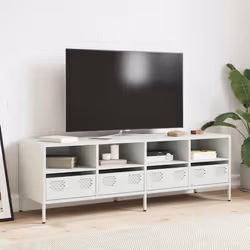 vidaXL TV Cabinet TV Stand TV Unit Entertainment Centre Cold-rolled Steel - white, 135 x 39 x 43.5 cm - Additional view 2