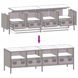 vidaXL TV Cabinet TV Stand TV Unit Entertainment Centre Cold-rolled Steel - white, 135 x 39 x 43.5 cm - Additional view 9