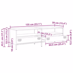 vidaXL TV Cabinet TV Stand TV Unit Media Hifi Cabinet  Cold-rolled Steel - pink, 135 x 39 x 43.5 cm - Additional view 3