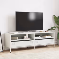 vidaXL TV Cabinet TV Stand TV Unit Media Hifi Cabinet  Cold-rolled Steel - white, 135 x 39 x 43.5 cm - Additional view 2