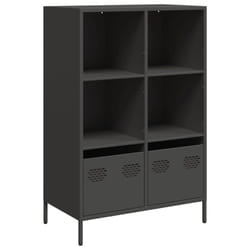 vidaXL Highboard Sideboard Home Storage Side Cabinet Cupboard Buffet Steel - black, 68x39x103,5 cm