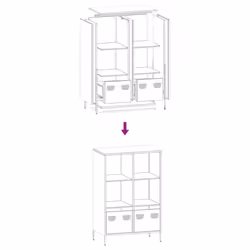 vidaXL Highboard Sideboard Home Storage Side Cabinet Cupboard Buffet Steel - black, 68x39x103,5 cm - Additional view 10