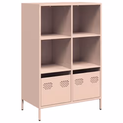 vidaXL Highboard Sideboard Home Storage Side Cabinet Cupboard Buffet Steel - pink, 68x39x103,5 cm