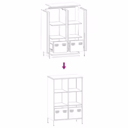 vidaXL Highboard Sideboard Home Storage Side Cabinet Cupboard Buffet Steel - pink, 68x39x103,5 cm - Additional view 10