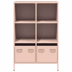 vidaXL Highboard Sideboard Home Storage Side Cabinet Cupboard Buffet Steel - pink, 68x39x103,5 cm - Additional view 4