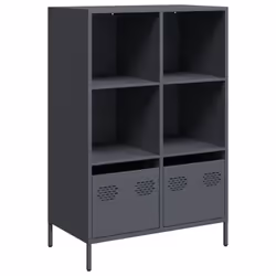 vidaXL Highboard Sideboard Home Storage Side Cabinet Cupboard Buffet Steel - anthracite, 68x39x103,5 cm