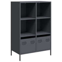 vidaXL Highboard Sideboard Home Storage Side Cabinet Cupboard Buffet Steel - anthracite, 68x39x103,5 cm