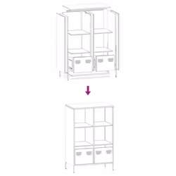 vidaXL Highboard Sideboard Home Storage Side Cabinet Cupboard Buffet Steel - anthracite, 68x39x103,5 cm - Additional view 10