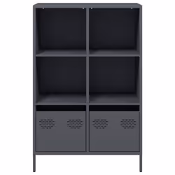 vidaXL Highboard Sideboard Home Storage Side Cabinet Cupboard Buffet Steel - anthracite, 68x39x103,5 cm - Additional view 4