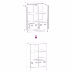 vidaXL Highboard Sideboard Home Storage Side Cabinet Cupboard Buffet Steel - yellow, 68x39x103,5 cm - Additional view 10