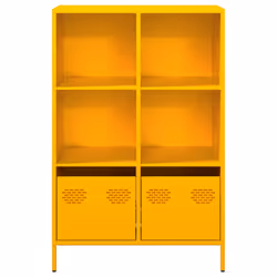 vidaXL Highboard Sideboard Home Storage Side Cabinet Cupboard Buffet Steel - yellow, 68x39x103,5 cm - Additional view 4