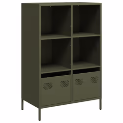 vidaXL Highboard Sideboard Home Storage Side Cabinet Cupboard Buffet Steel - green, 68x39x103,5 cm