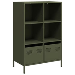 vidaXL Highboard Sideboard Home Storage Side Cabinet Cupboard Buffet Steel - green, 68x39x103,5 cm