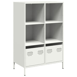 vidaXL Highboard Sideboard Home Storage Side Cabinet Cupboard Buffet Steel - white, 68x39x103,5 cm