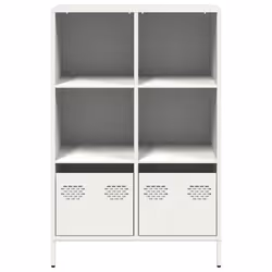 vidaXL Highboard Sideboard Home Storage Side Cabinet Cupboard Buffet Steel - white, 68x39x103,5 cm - Additional view 4
