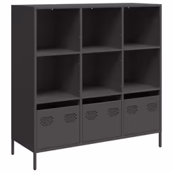 vidaXL Highboard Sideboard Home Storage Side Cabinet Cupboard Buffet Steel - black, 101,5x39x103,5 cm