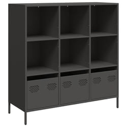 vidaXL Highboard Sideboard Home Storage Side Cabinet Cupboard Buffet Steel - black, 101,5x39x103,5 cm