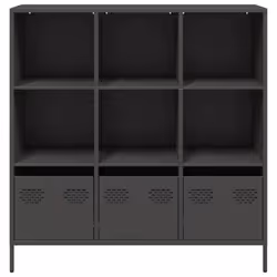 vidaXL Highboard Sideboard Home Storage Side Cabinet Cupboard Buffet Steel - black, 101,5x39x103,5 cm - Additional view 4