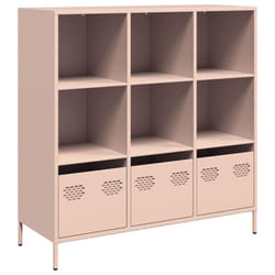vidaXL Highboard Sideboard Home Storage Side Cabinet Cupboard Buffet Steel - pink, 101,5x39x103,5 cm