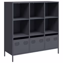 vidaXL Highboard Sideboard Home Storage Side Cabinet Cupboard Buffet Steel - anthracite, 101,5x39x103,5 cm