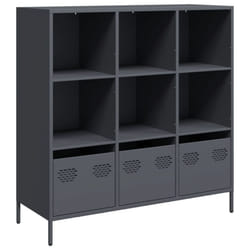 vidaXL Highboard Sideboard Home Storage Side Cabinet Cupboard Buffet Steel - anthracite, 101,5x39x103,5 cm
