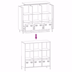 vidaXL Highboard Sideboard Home Storage Side Cabinet Cupboard Buffet Steel - anthracite, 101,5x39x103,5 cm - Additional view 10