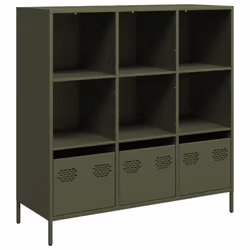 vidaXL Highboard Sideboard Home Storage Side Cabinet Cupboard Buffet Steel - green, 101,5x39x103,5 cm