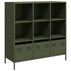 vidaXL Highboard Sideboard Home Storage Side Cabinet Cupboard Buffet Steel - green, 101,5x39x103,5 cm