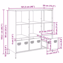 vidaXL Highboard Sideboard Home Storage Side Cabinet Cupboard Buffet Steel - green, 101,5x39x103,5 cm