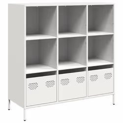 vidaXL Highboard Sideboard Home Storage Side Cabinet Cupboard Buffet Steel - white, 101,5x39x103,5 cm