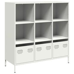 vidaXL Highboard Sideboard Home Storage Side Cabinet Cupboard Buffet Steel - white, 101,5x39x103,5 cm