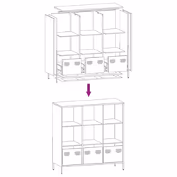 vidaXL Highboard Sideboard Home Storage Side Cabinet Cupboard Buffet Steel - white, 101,5x39x103,5 cm - Additional view 10