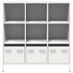 vidaXL Highboard Sideboard Home Storage Side Cabinet Cupboard Buffet Steel - white, 101,5x39x103,5 cm - Additional view 4