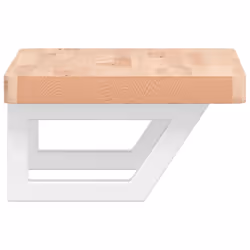 vidaXL Basin Shelf Wall Mounted Bathroom Countertop Steel and Solid Wood Beech - Additional view 4