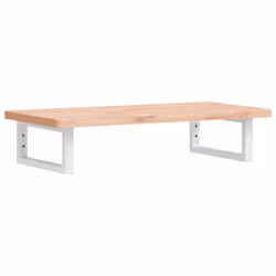 vidaXL Basin Shelf Wall Mounted Bathroom Countertop Steel and Solid Wood Beech