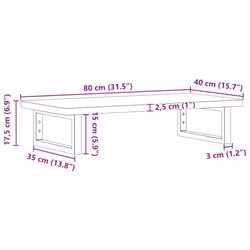 vidaXL Basin Shelf Wall Mounted Bathroom Countertop Steel and Solid Wood Beech