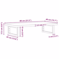 vidaXL Basin Shelf Wall Mounted Bathroom Countertop Steel and Solid Wood Beech
