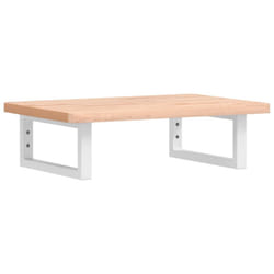vidaXL Basin Shelf Wall Mounted Bathroom Countertop Steel and Solid Wood Beech