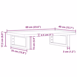 vidaXL Basin Shelf Wall Mounted Bathroom Countertop Steel and Solid Wood Beech - Additional view 10