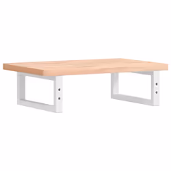 vidaXL Basin Shelf Wall Mounted Bathroom Countertop Steel and Solid Wood Beech - Additional view 5
