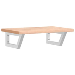 vidaXL Basin Shelf Wall Mounted Bathroom Countertop Steel and Solid Wood Beech