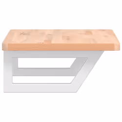 vidaXL Basin Shelf Wall Mounted Bathroom Countertop Steel and Solid Wood Beech - Additional view 4