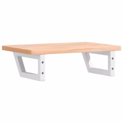 vidaXL Basin Shelf Wall Mounted Bathroom Countertop Steel and Solid Wood Beech - Additional view 5