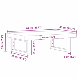 vidaXL Basin Shelf Wall Mounted Bathroom Countertop Steel and Solid Wood Beech - Additional view 10