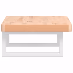 vidaXL Basin Shelf Wall Mounted Bathroom Countertop Steel and Solid Wood Beech - Additional view 4