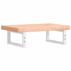 vidaXL Basin Shelf Wall Mounted Bathroom Countertop Steel and Solid Wood Beech - Additional view 5