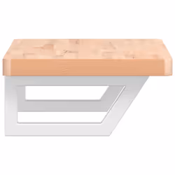 vidaXL Basin Shelf Wall Mounted Bathroom Countertop Steel and Solid Wood Beech - Additional view 4