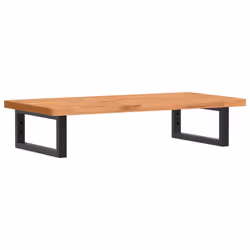 vidaXL Basin Shelf Wall Mounted Bathroom Countertop Steel and Solid Wood Beech